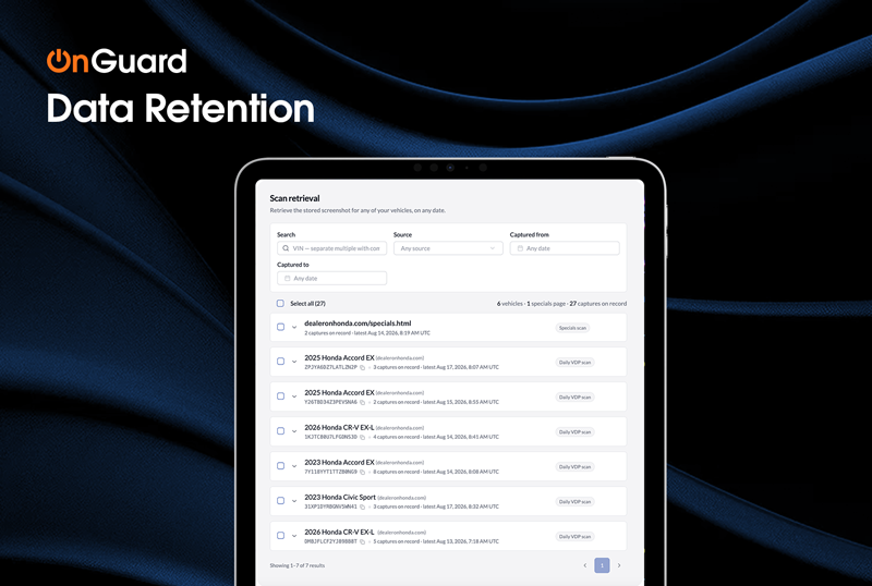 OnGuard Data Retention