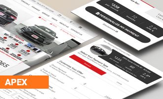An isometric view of DealerOn's Automotive Purchasing EXperience (APEX).