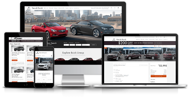 Example GM Website Shown on Different Devices