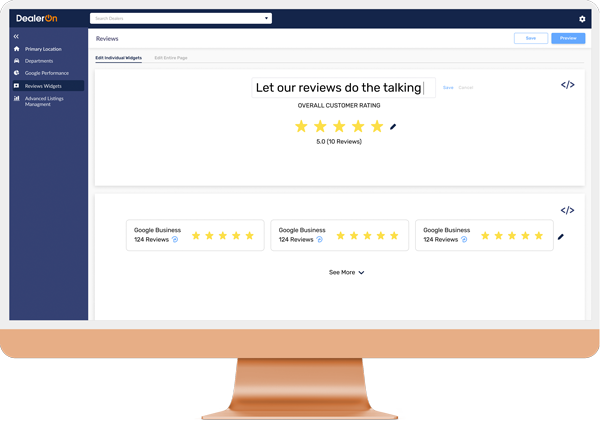 Showcase Your Dealership Reviews