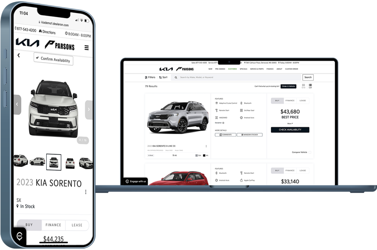 DealerOn Car Dealership Website, shows an example of a DealerOn car dealership website