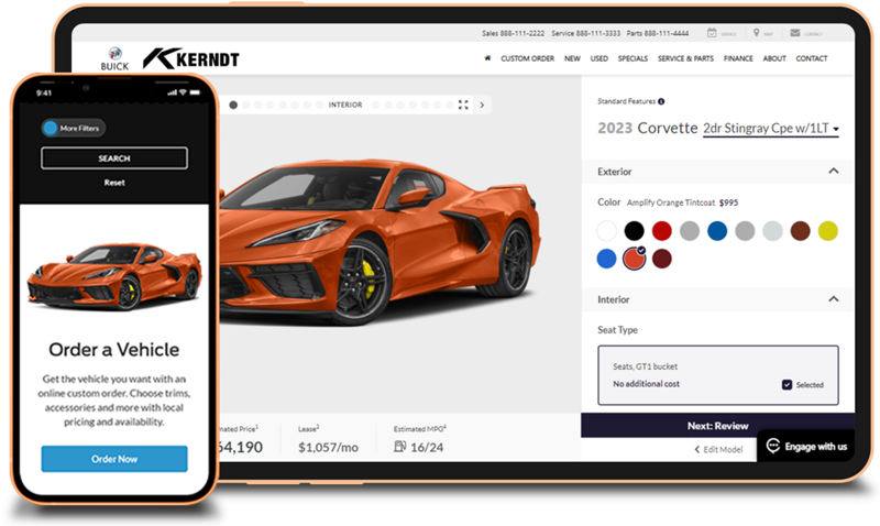 Order-A-Vehicle Screenshot, shows custom-vehicle ordering interface