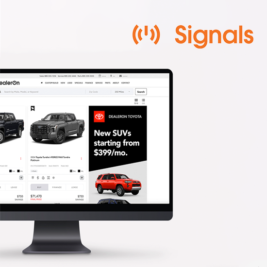 Signals - Screenshot of signals personalization website example